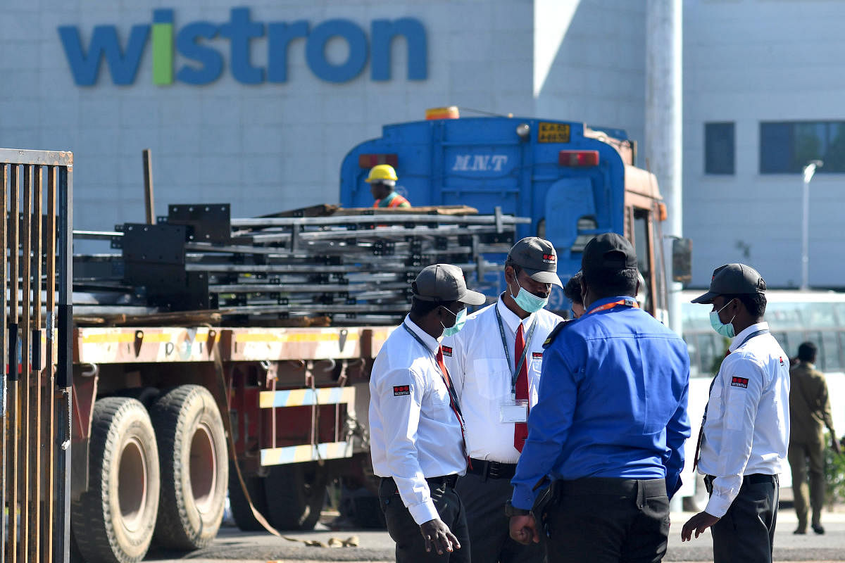 Wistron’s Narasapura factory which manufactures iPhones, caught the international headlines when its workers vandalised it on December 12. Credit: DH Photo/Pushkar V.