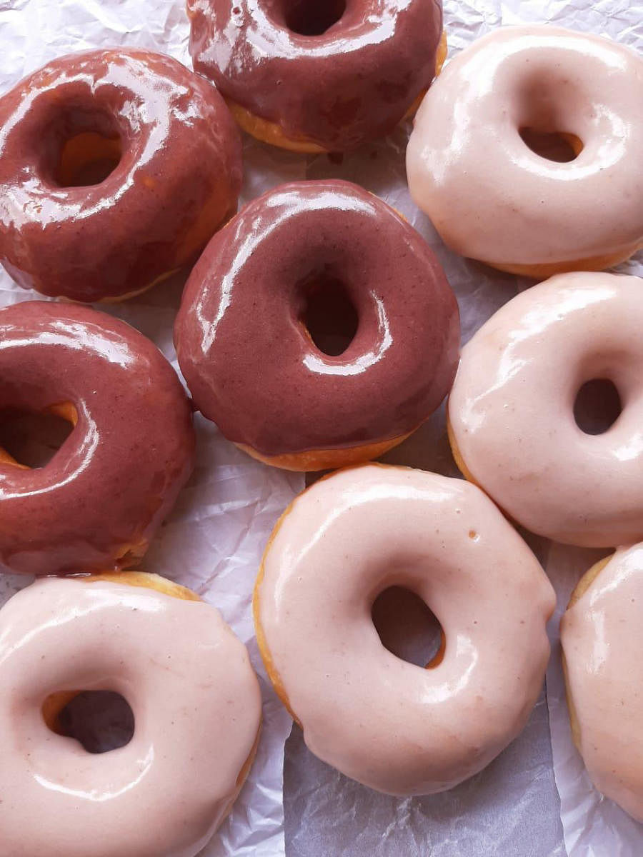 Mulberry Glazed Doughnuts