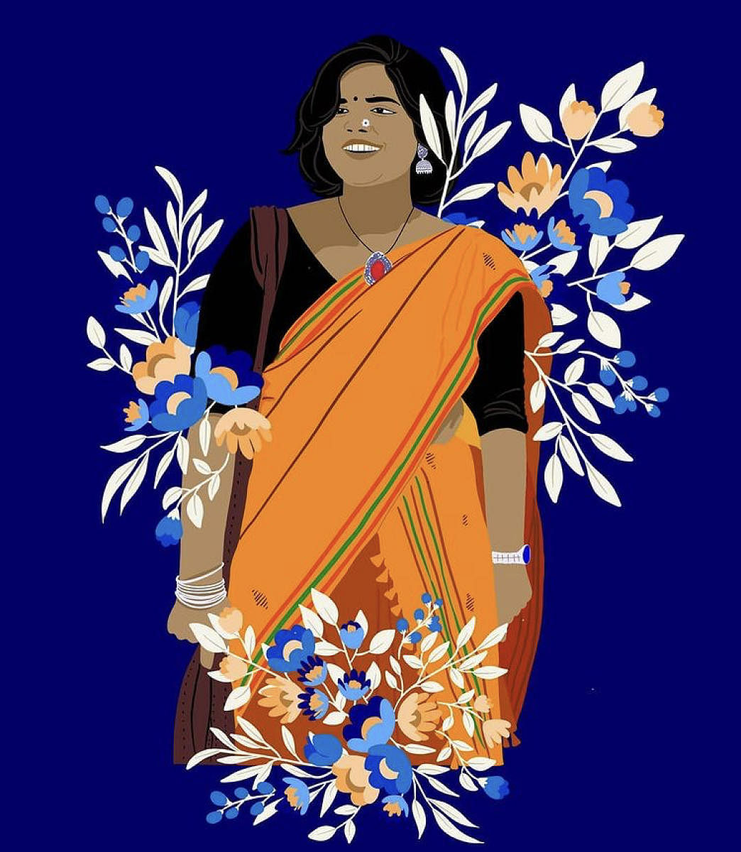 Maithili Madhusudanan's illustration of Divya Kandukuri.