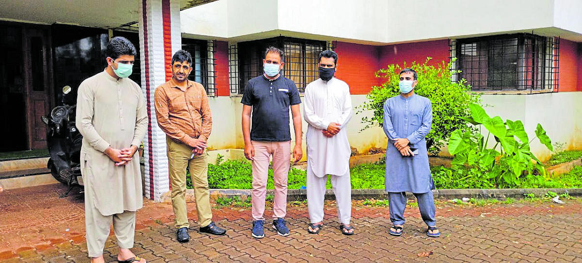 Afghan students at UAS-Dharwad campus. As many as 14 students from the war-ravaged South Asian country are pursuing research and PG courses in Dharwad under ICAR programme. Credit: DH Photo