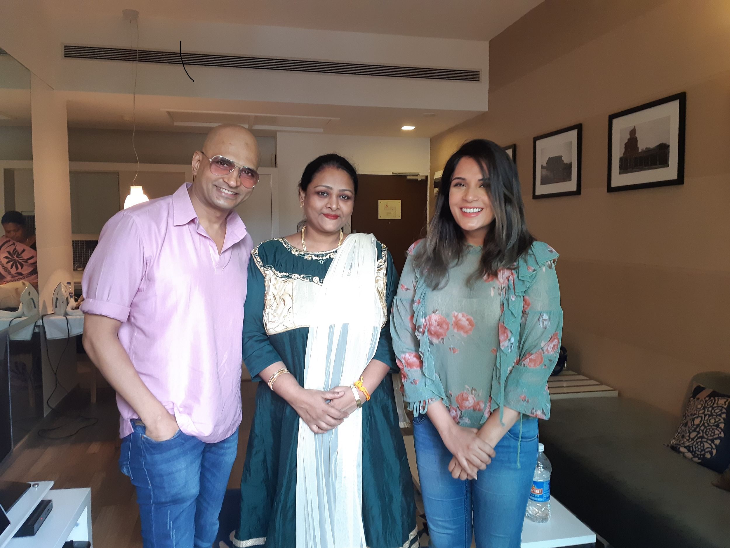 Indrajit with Shakeela and Richa Chadha.