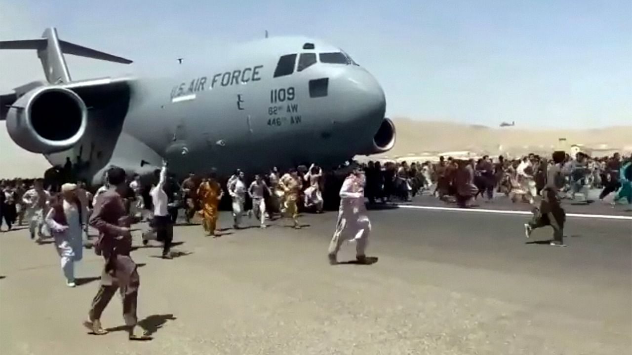 The C-17 aircraft on which the US Air Force found human remains. Credit: AP/PTI Photo