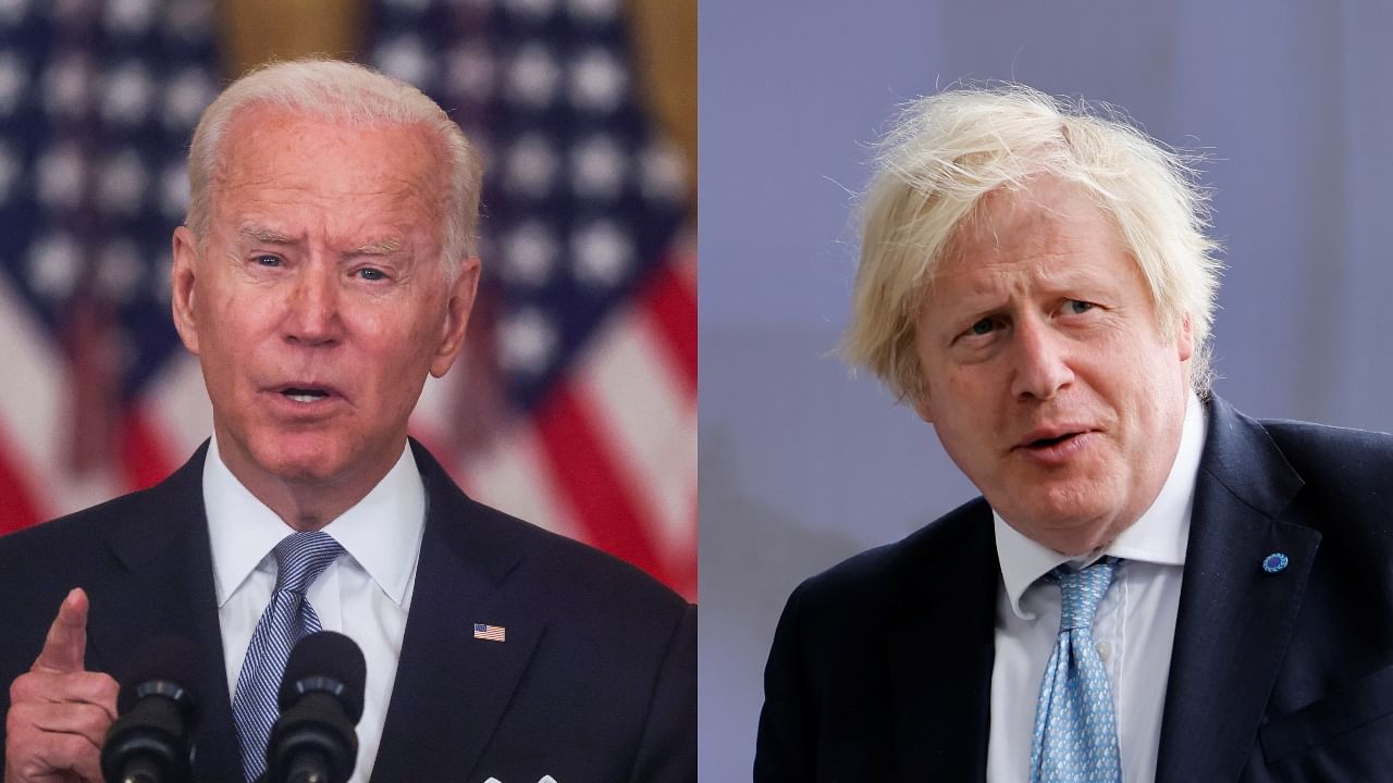 US President Joe Biden (L) and UK Prime Minister Boris Johnson. Credit: Reuters Photos