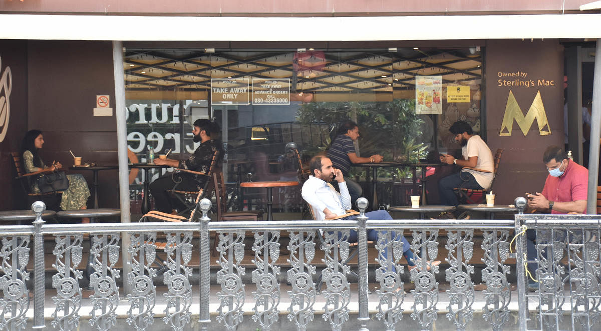 The pandemic has made open-air seating areas a necessity, say F&amp;B industry insiders. DH Photo by Janardhan B K. Pic for representation