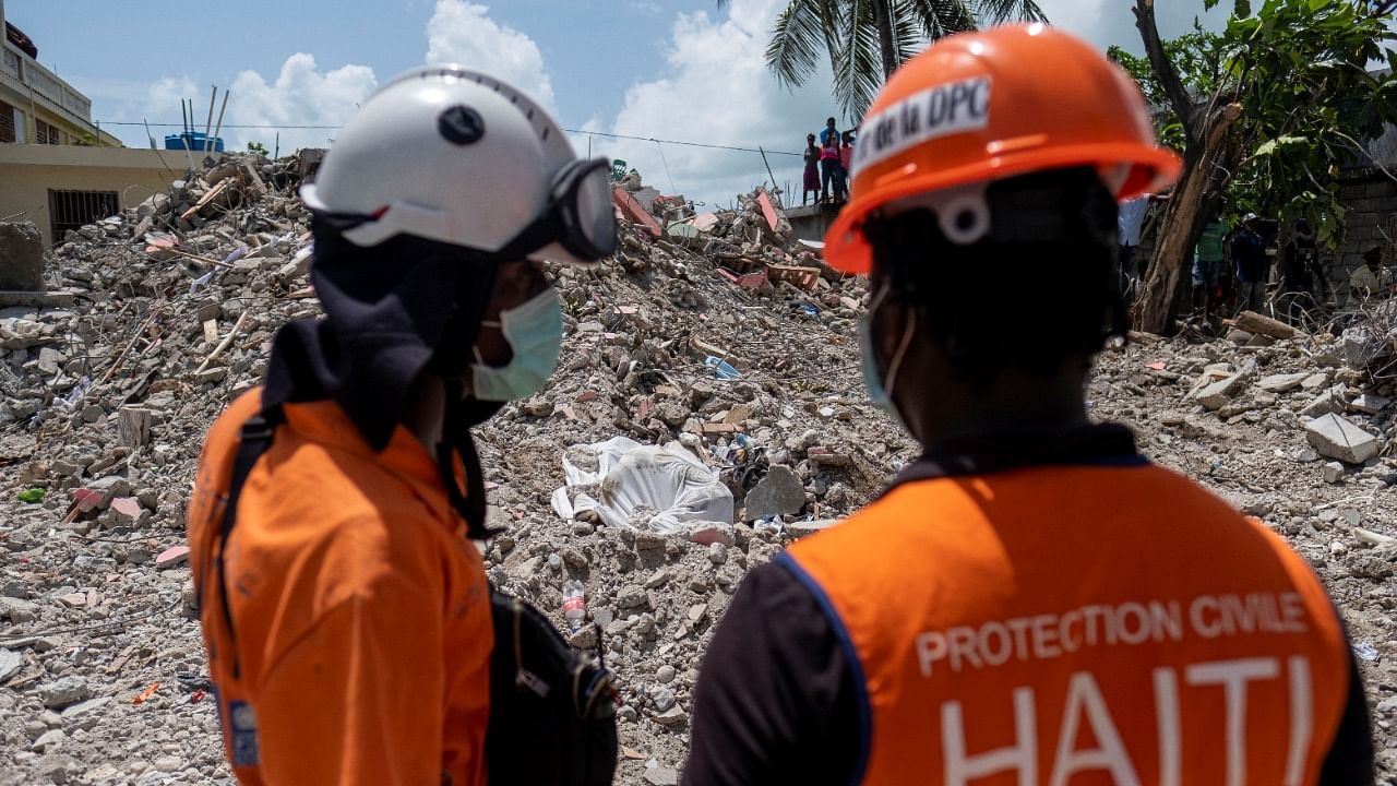 Aftermath of a 7.2 magnitude quake in Les Cayes. Credit: Reuters Photo