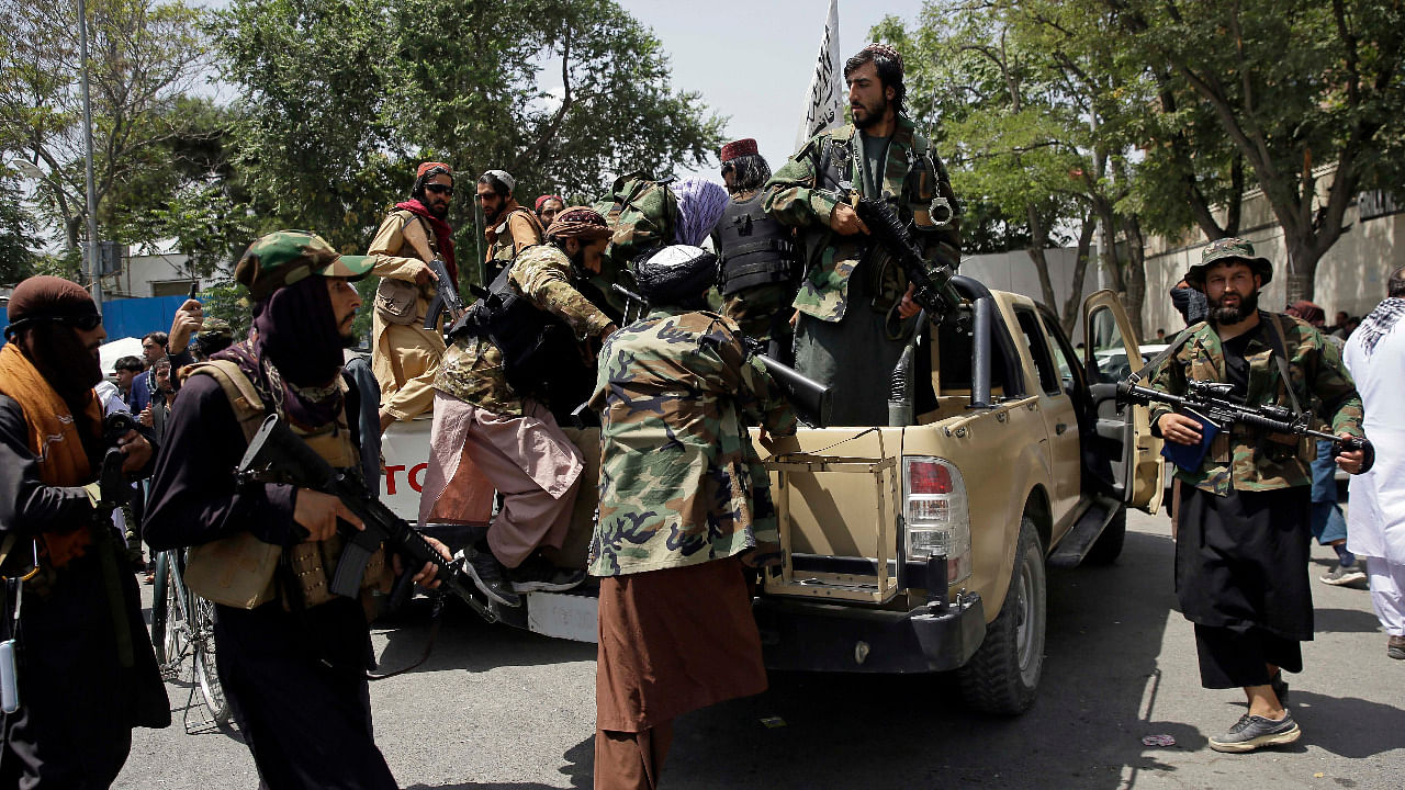 Taliban fighters patrol in Kabul, Afghanistan. Credit: AP Photo