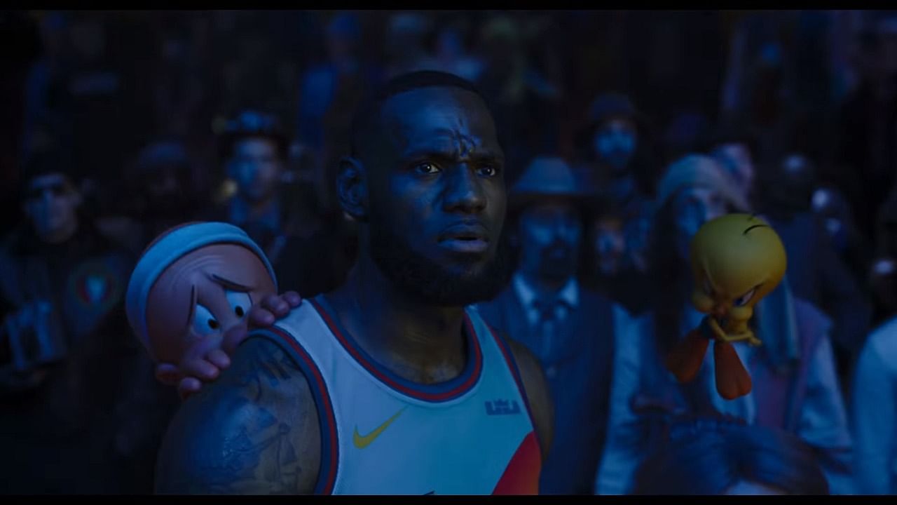 LeBron James in front and centre in the film, and that may not be a good thing. Credit: Warner Bros.