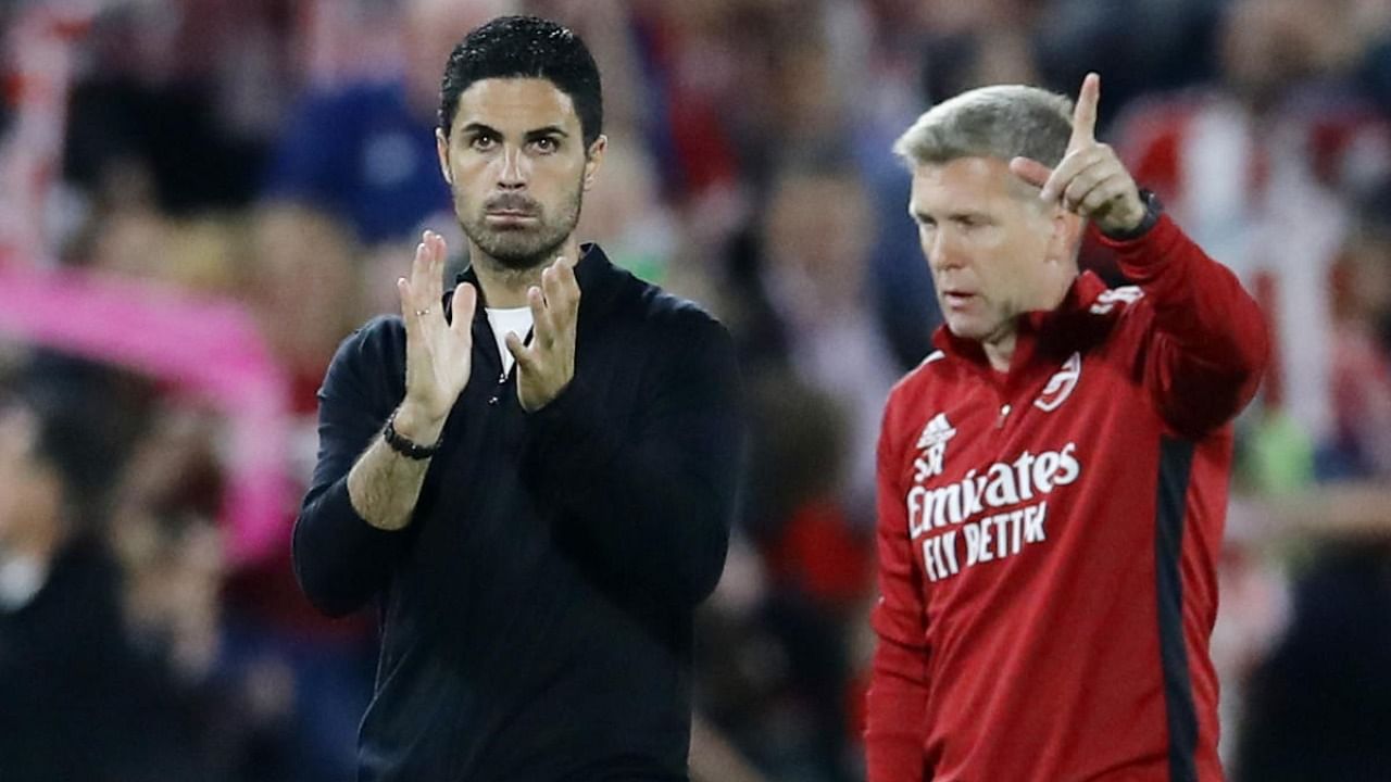 Arsenal manager Mikel Arteta looks dejected after the match. Credit: Reuters File Photo