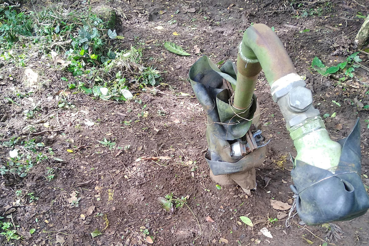 A borewell was damaged by elephants at an estate in Kambibane.