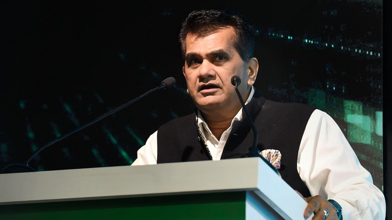 In his opening remark to the conclave, NITI Aayog CEO Amitabh Kant urged the leaders to look Sarkaar and Bazaar as subsets of Samaaj rather than thinking they are in conflict with each other. Credit: PTI File Photo