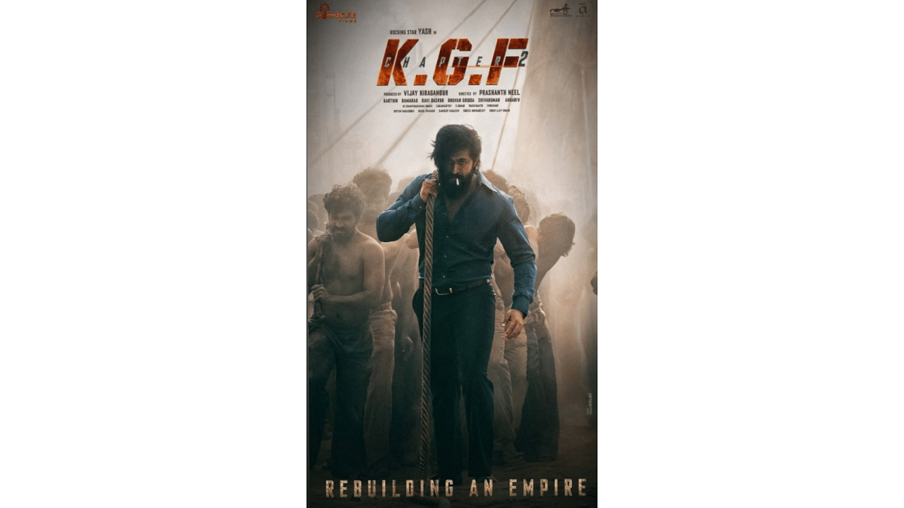 The official poster for 'KGF Chapter 2'. Credit: IMDb