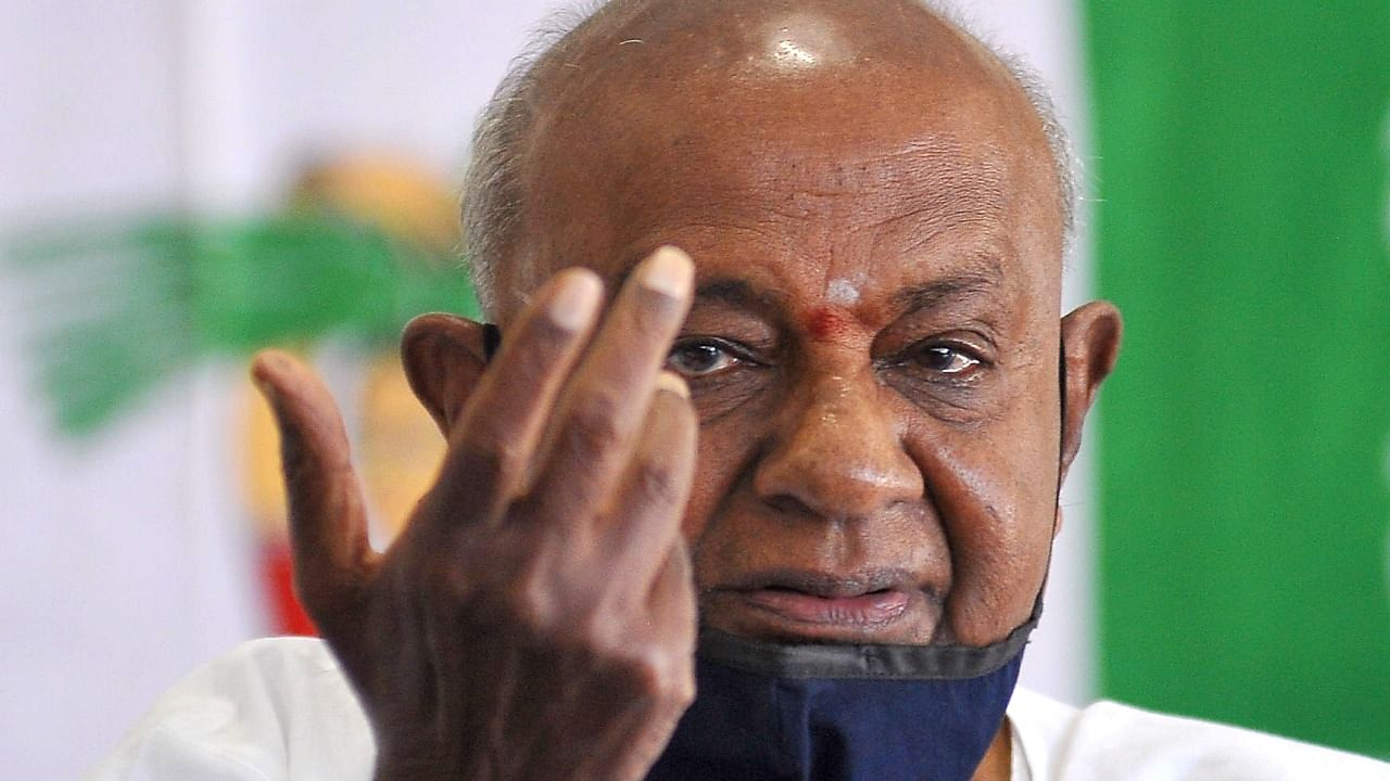 JD(S) chief and former PM Deve Gowda. Credit: DH File Photo/Pushkar V