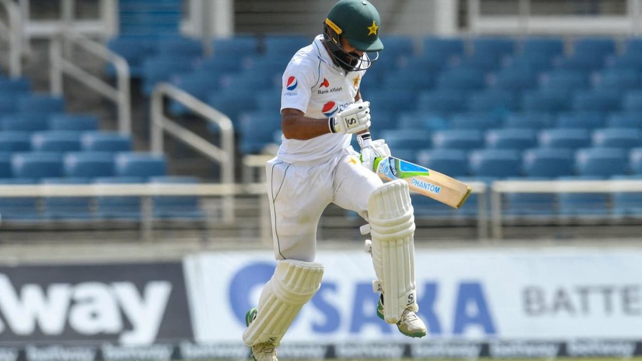 Fawad Alam of Pakistan celebrates his century during day 3 of the 2nd Test between West Indies and Pakistan at Sabina Park, Kingston, Jamaica. Credit: AFP Photo