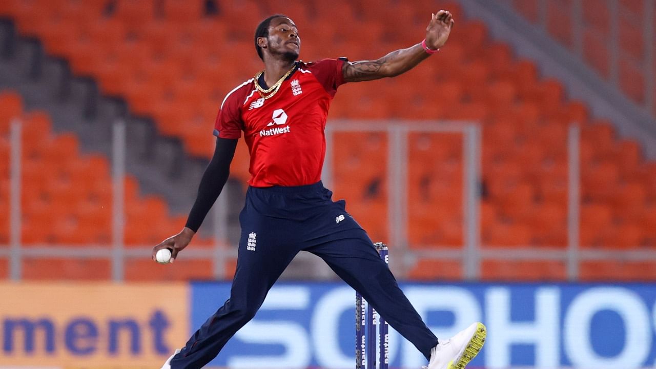 England's Jofra Archer. Credit: Reuters File Photo