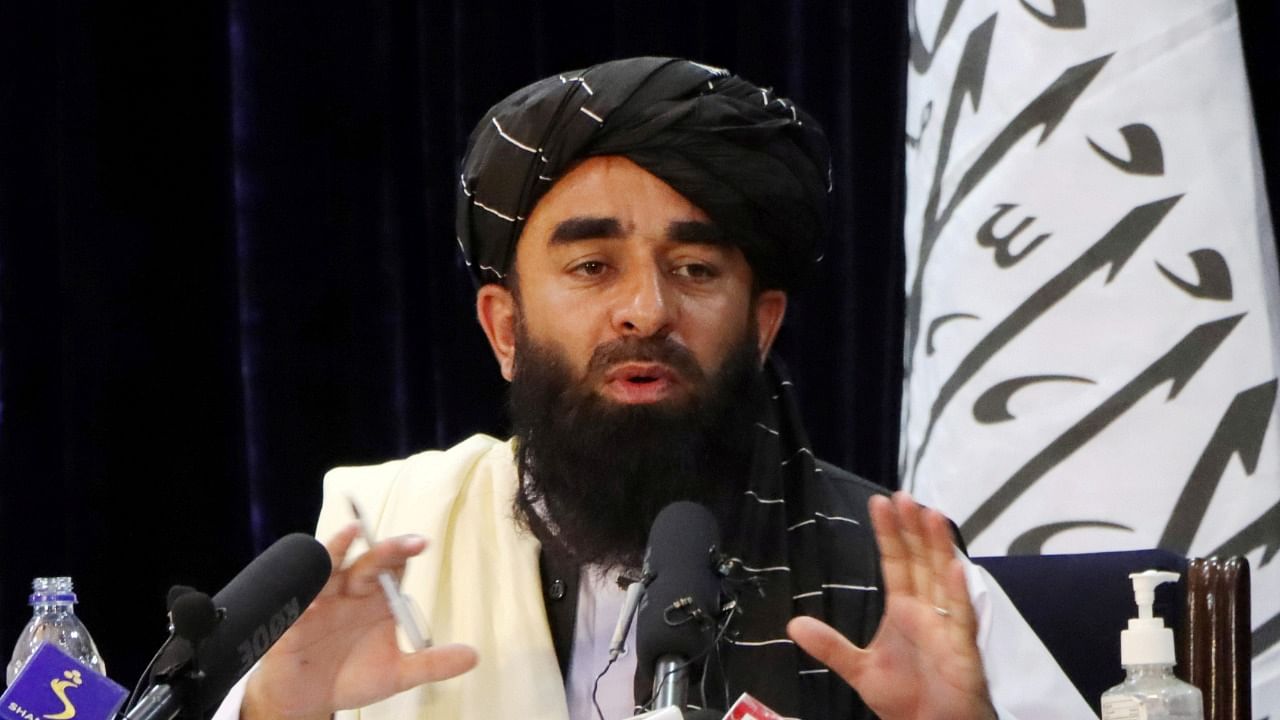 Taliban spokesman Zabihullah Mujahid speaks during a news conference in Kabul. Credit: Reuters Photo