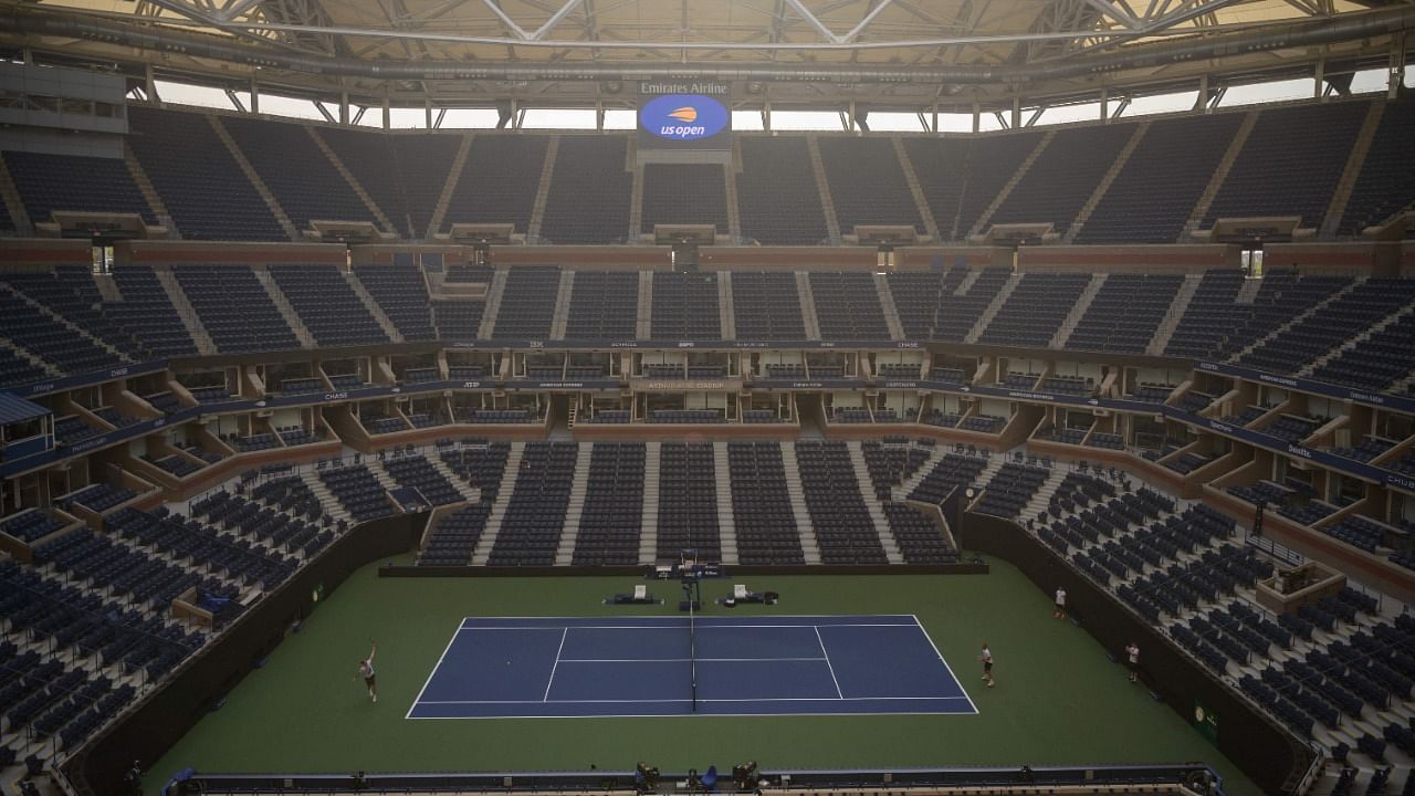  A general view shows the Arthur Ashe stadium ahead of the 2021 US Open Tennis tournament. Credit: AFP Photo