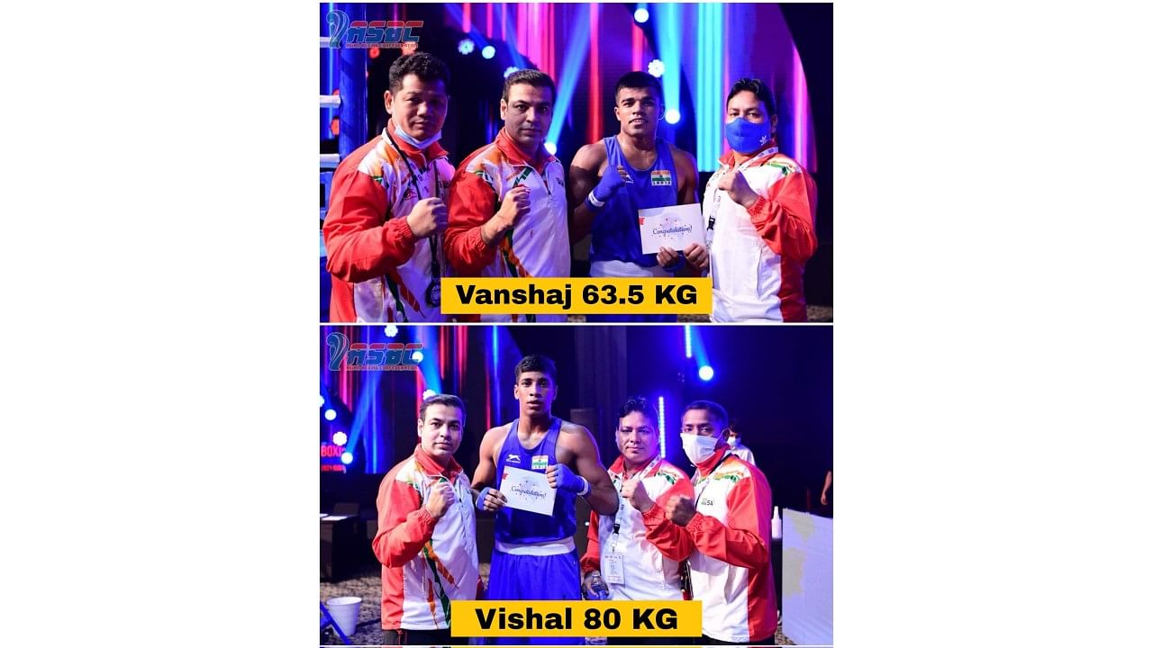 Indian boxers Vanshaj and Vishal. Credit: Twitter/ @BFI_official