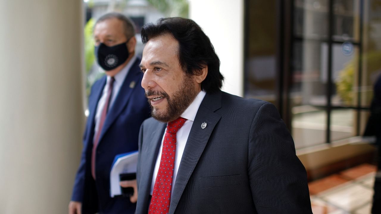 El Salvador's Vice President Felix Ulloa leaves after a briefing with the diplomatic corps on the plan to reform the constitution, in San Salvador. Credit: Reuters file photo