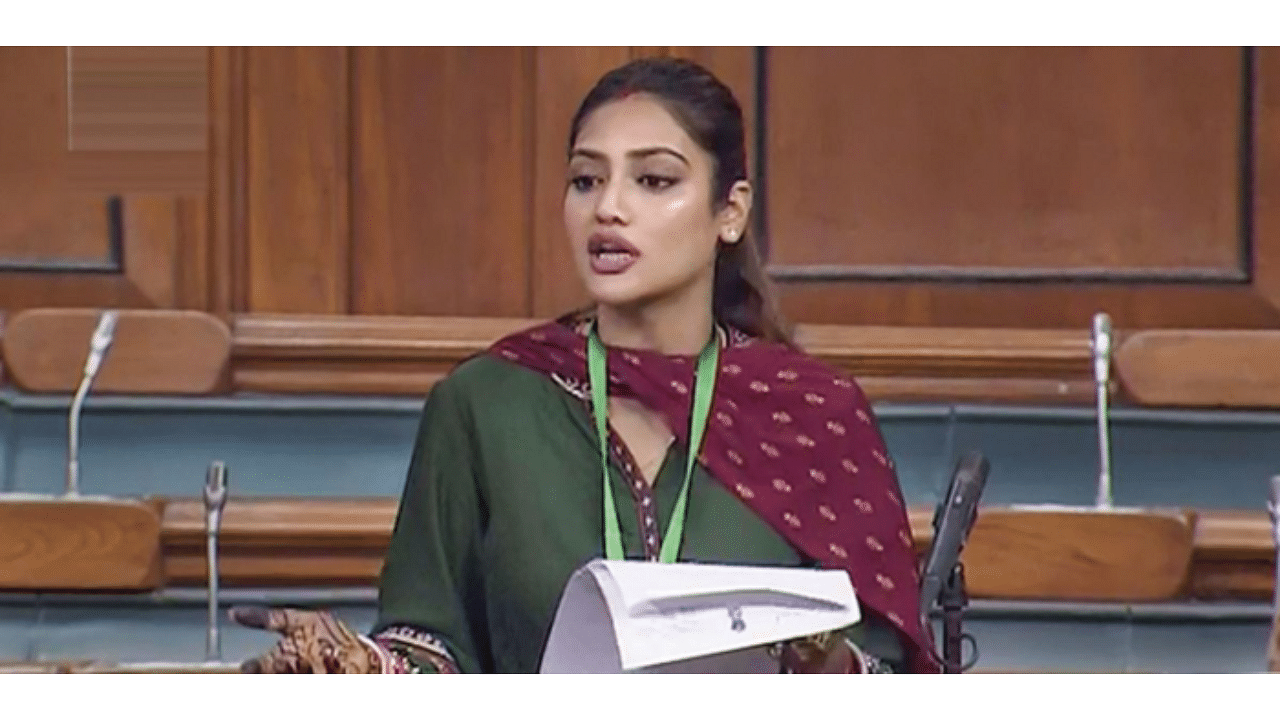 Actor Nusrat Jahan. Credit: PTI Photo 