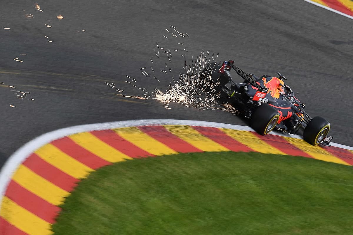 Red Bull's Dutch driver Max Verstappen drives during the second practice session of the Formula One Belgian Grand Prix at the Spa-Francorchamps circuit in Spa. Credit: AFP Photo