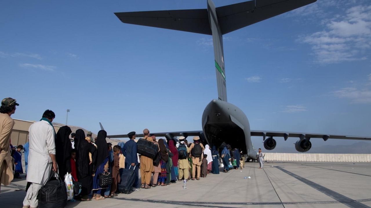 Evacuation from Hamid Karzai International Airport in Kabul. Credit: Reuters Photo