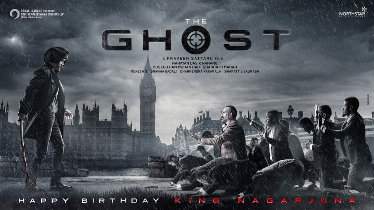 The first look poster of 'The Ghost'. Credit: Twitter/@MsKajalAggarwal