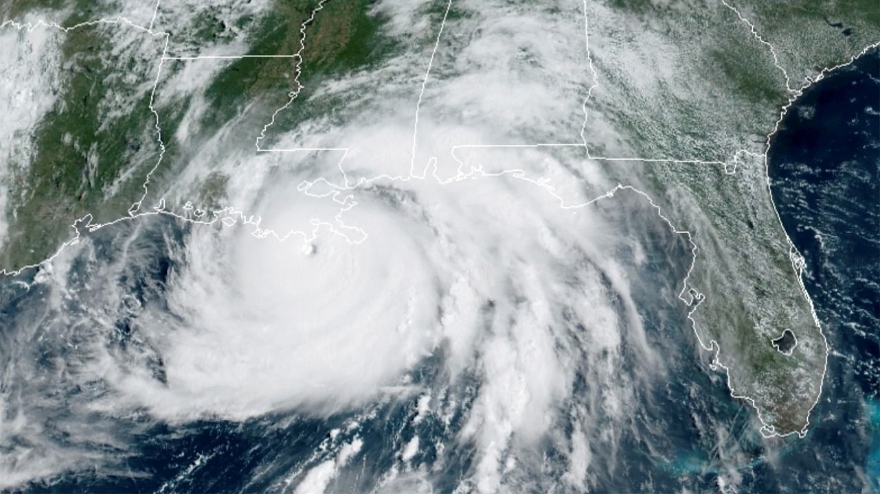 A satellite image shows Hurricane Ida in the Gulf of Mexico and approaching the coast of Louisiana. Credit: Reuters photo