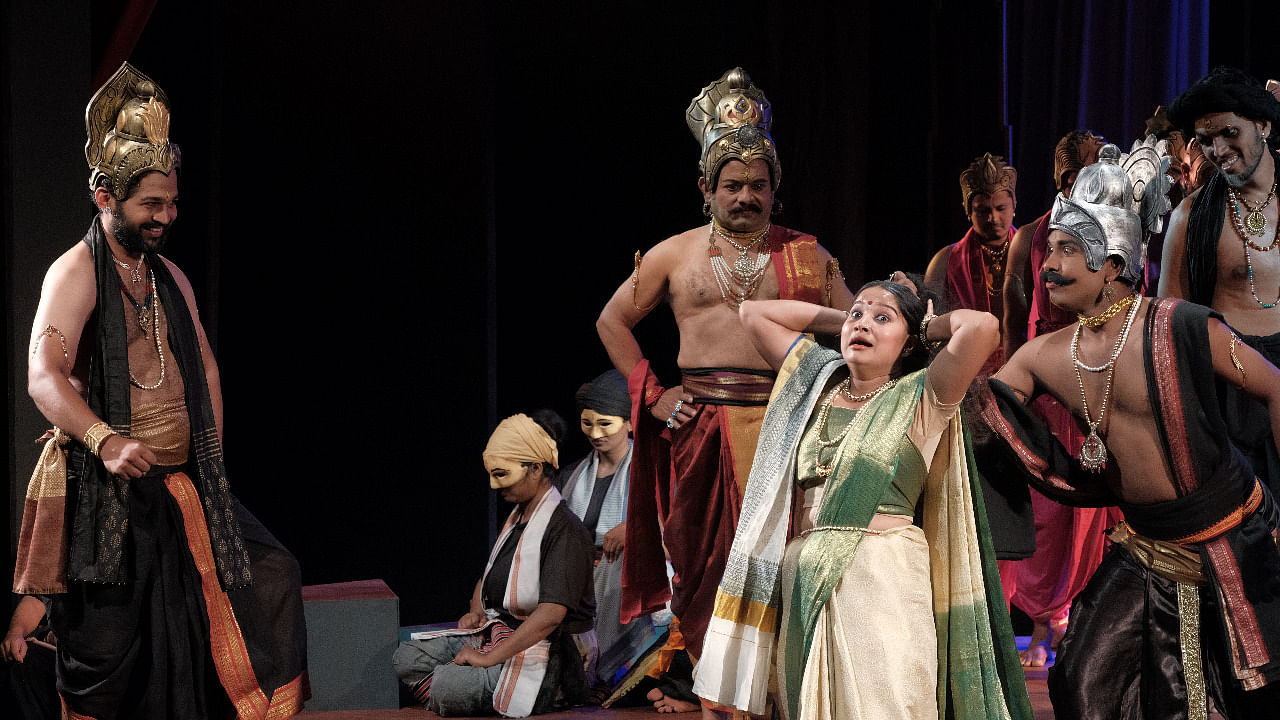 A scene from play ‘Parva’ of Rangayana. DH Photo