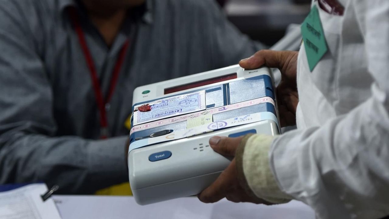 A large number of Electronic Voting Machines (EVMs) and Voter Verified Paper Audit Trail machines (VVPATs) are still being preserved and need to be released. Credit: AFP File Photo