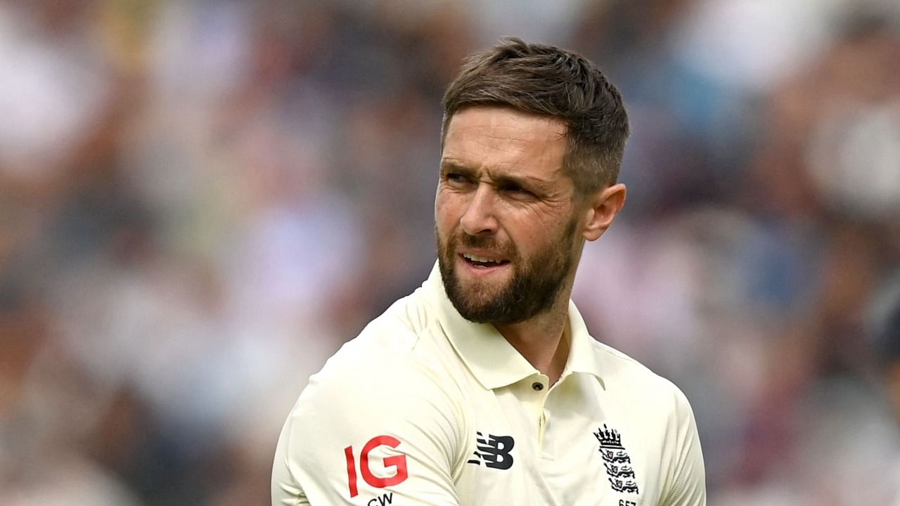 Chris Woakes prepares to bowl. Credit: AFP Photo