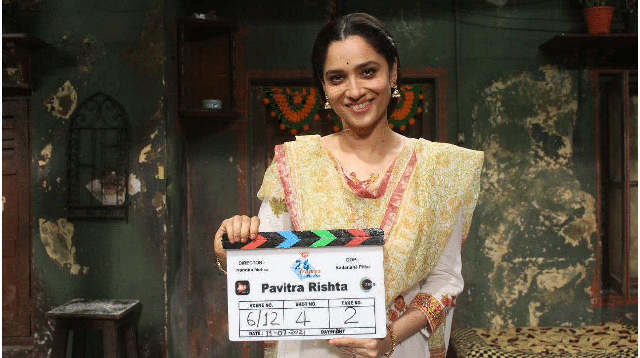 Actor Ankita Lokhande on the sets of 'Pavitra Rishta 2'. Credit: PR Handout