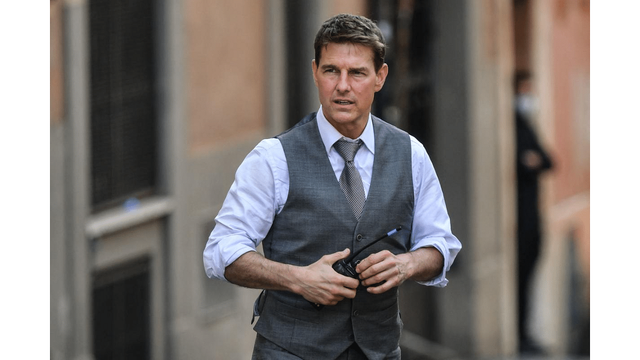 Tom Cruise during the shoot of 'Mission Impossible 7'. Credit: AFP Photo