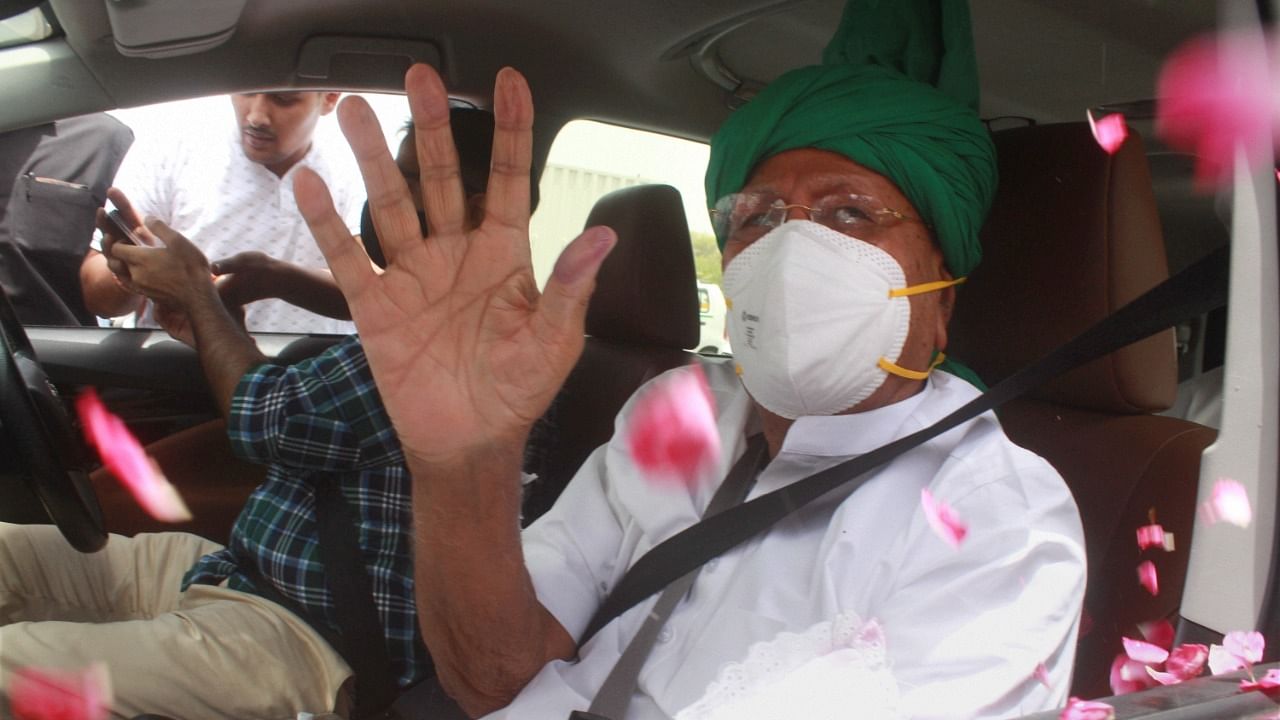In July, the 86-year-old Chautala, had walked free from Delhi's Tihar Jail. Credit: PTI Photo