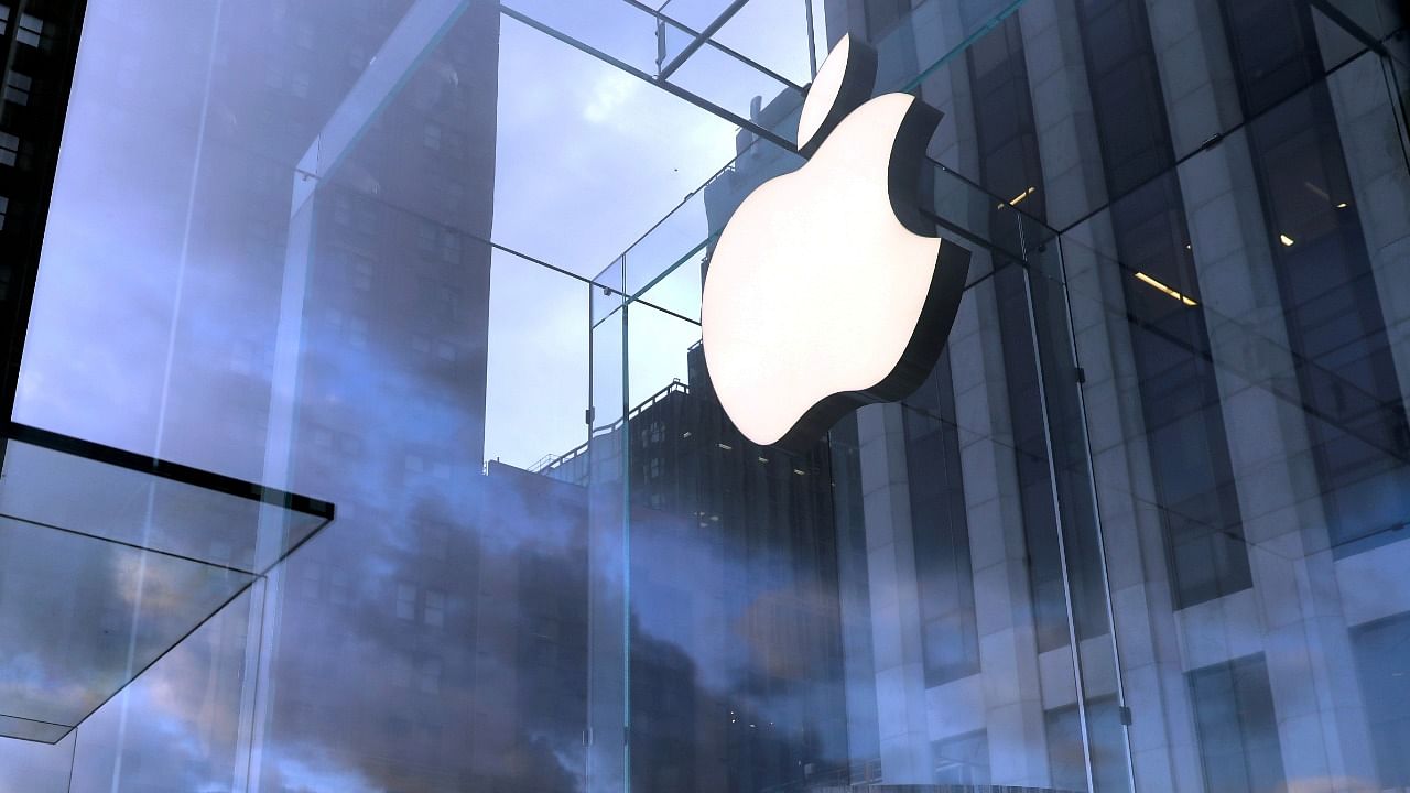 The Apple Inc. logo is seen hanging at the entrance to the Apple store in New York. Credit: Reuters File Photo