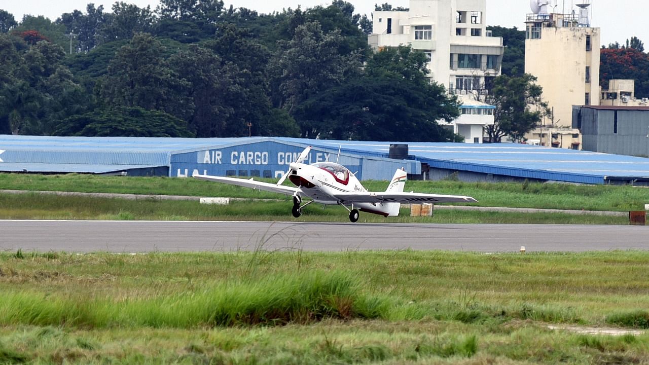 The Hansa Next Generation (NG) trainer aircraft takes off. Credit: CSIR-NAL