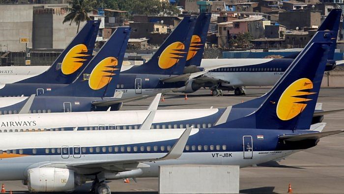 <div class="paragraphs"><p>Grounded air carrier Jet Airways. </p></div>