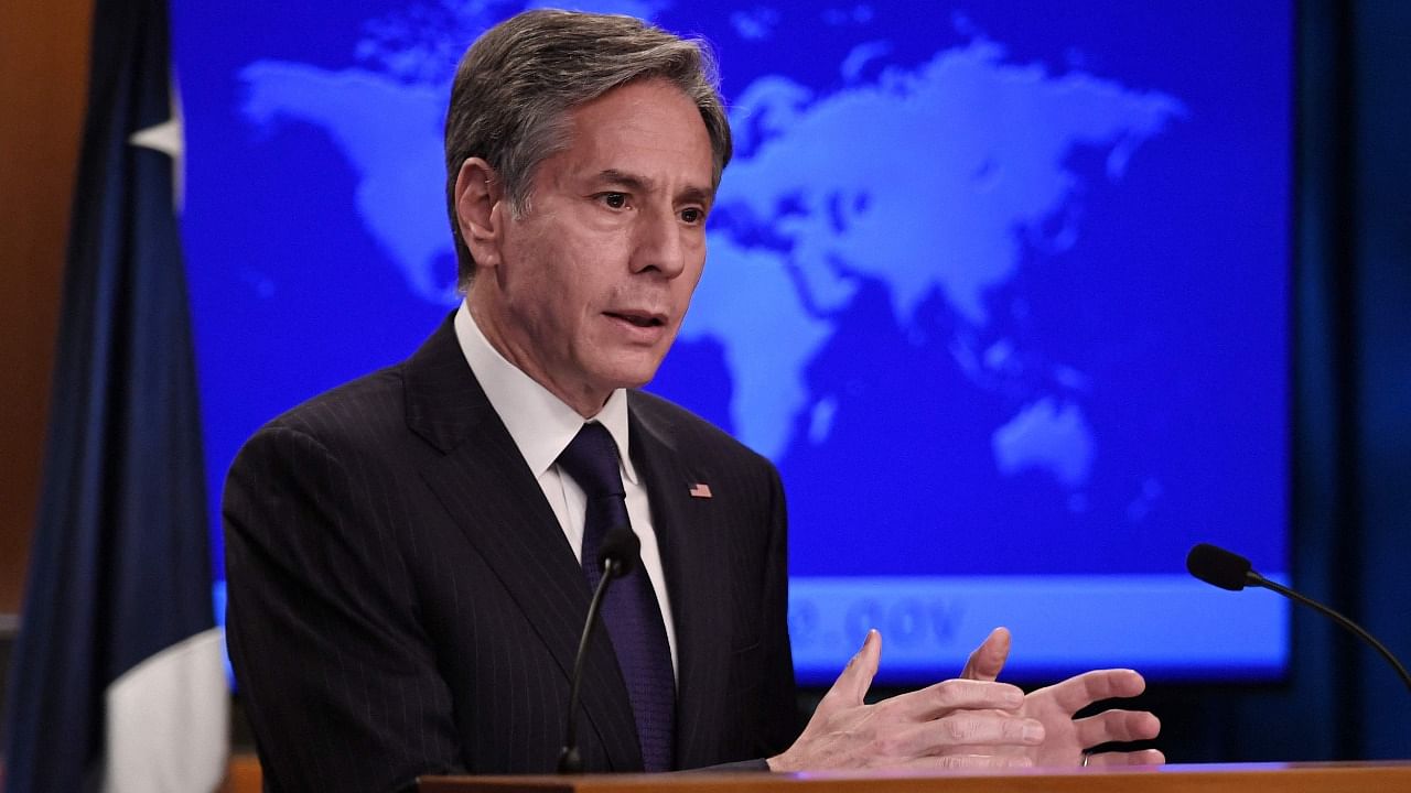 Secretary of State Antony Blinken speaks about Afghanistan during a media briefing at the State Department, on September 3, 2021, in Washington, DC. Credit: AFP Photo