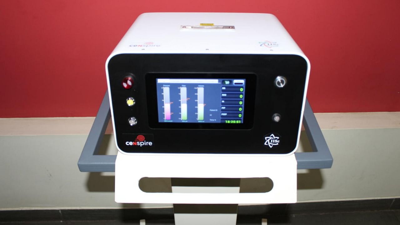 An advanced indigenously-developed ventilator, developed by scientists at the Indian Institute of Science (IISc) in response to the Covid-19 pandemic, is set to enter manufacturing. Credit: Special Arrangement