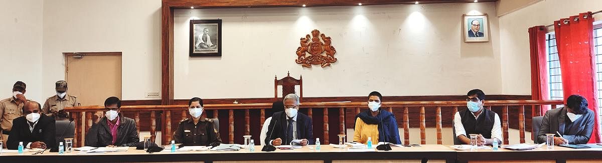Upa Lokayukta Justice B S Patil speaks at a meeting in Madikeri on Saturday.