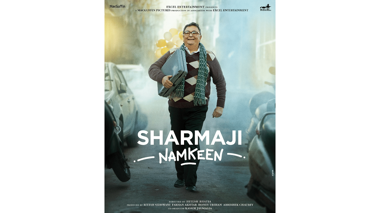 The first look poster of 'Sharmaji Namkeen'. Credit: Twitter/@excelmovies