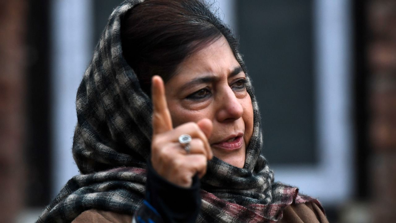 PDP president Mehbooba Mufti. Credit: AFP File Photo