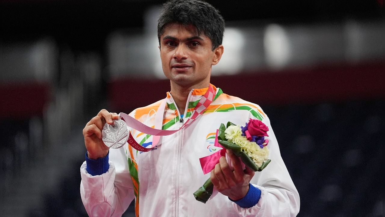 Silver medallist Suhas Lalinakere Yathiraj of India . Credit: AP/PTI Photo