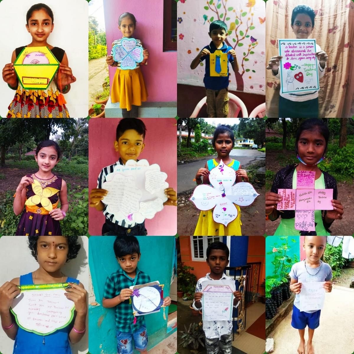 Greeting cards made by children for Teachers' Day.