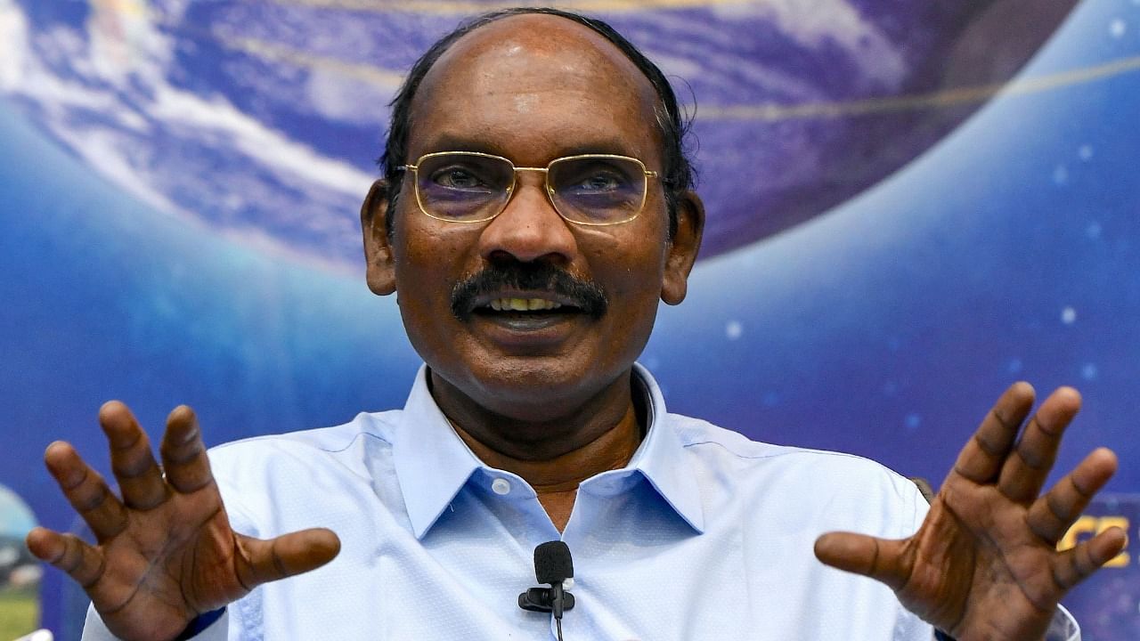 Chairman of the Indian Space Research Organisation (ISRO) Kailasavadivoo Sivan gestures as he announces ISRO's plans for 2020 including the progress in 'Chandrayaan 3' moon mission and 'Gaganyaan' mission for putting an Indian astronaut into space, during a press conference. Credit: AFP File Photo