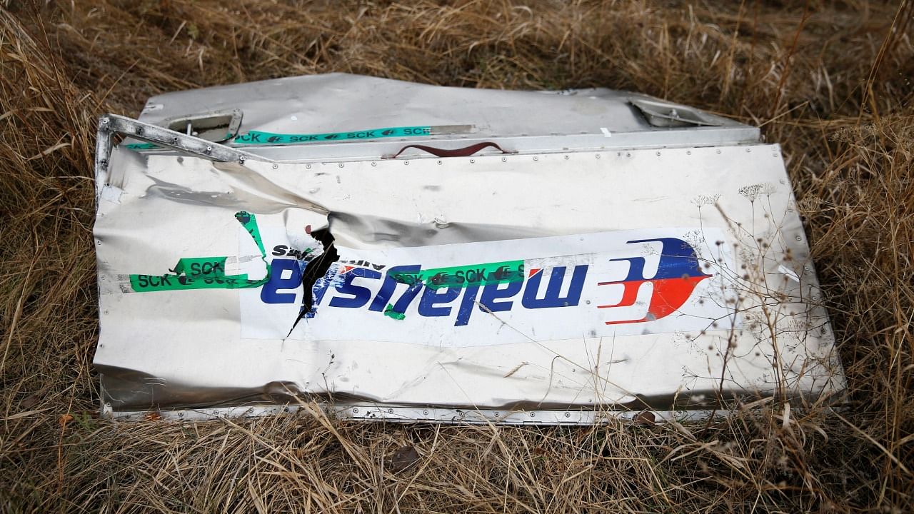 A part of the wreckage of the downed Malaysia Airlines Flight MH17 is seen at its crash site near the village of Hrabove. Credit: Reuters File Photo