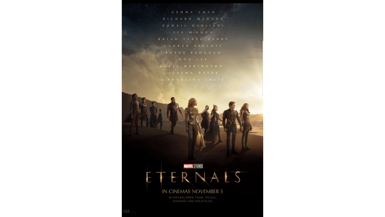 The official poster of 'The Eternals'. Credit: Twitter/@taran_adarsh