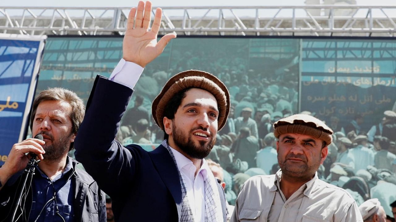 Ahmad Massoud, son of the slain hero of the anti-Soviet resistance Ahmad Shah Massoud, waves as he arrives to attend a new political movement in Bazarak, Panjshir province. Credit: Reuters File Photo