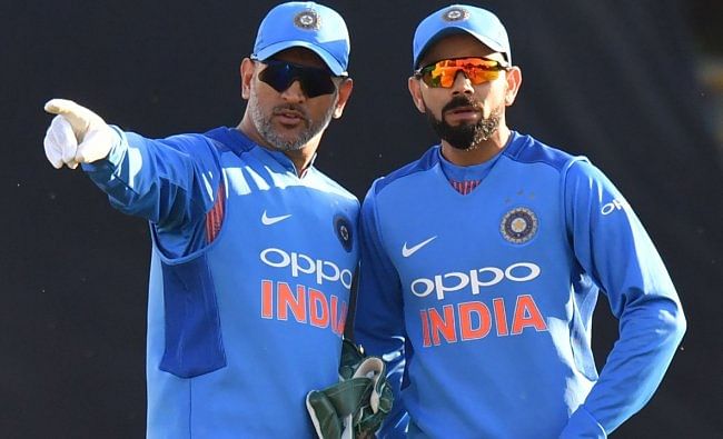 It is believed that Dhoni has been brought in for his experience in devising near-perfect white ball strategies and for knowing what it takes to win crucial ICC tournaments, where trophies have remained elusive for his successor Kohli. Credit: AFP File Photo
