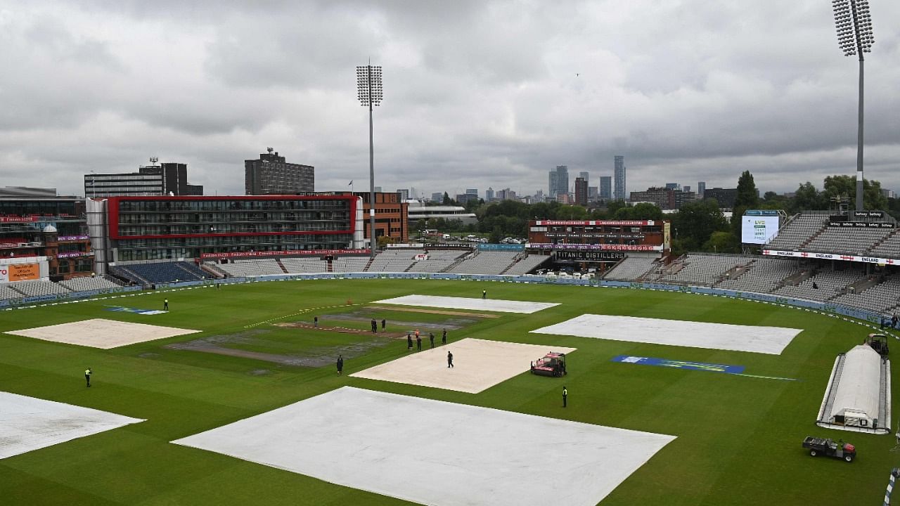 Empty stands following news of the cancellation of the fifth cricket Test match. Credit: AFP Photo