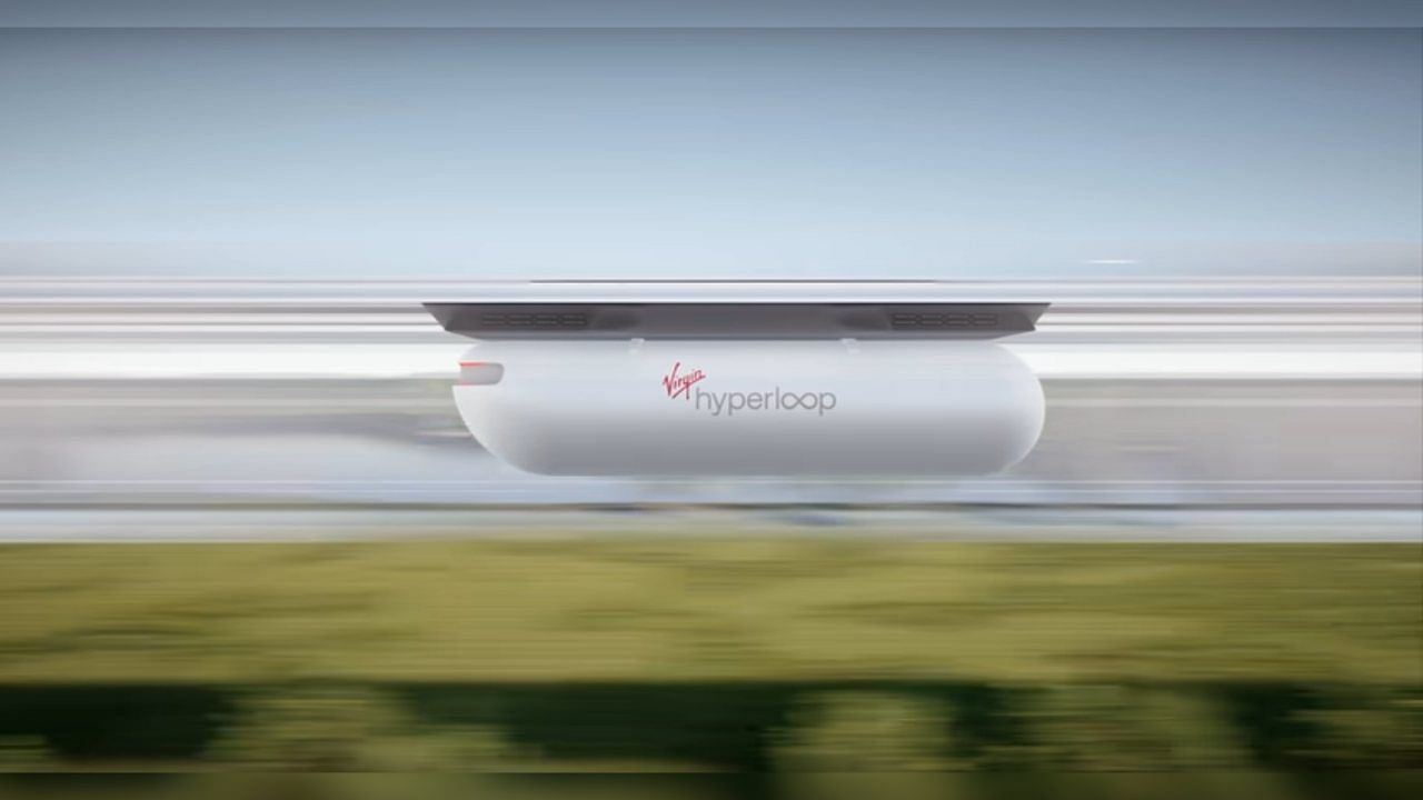 The company has released a new video explaining and unveiling the features of its transportation system that allows passengers to travel in a near-vacuum tube in a pod at speeds up to 670 miles an hour. Credit: Screengrab of YouTube video/@Richard Branson